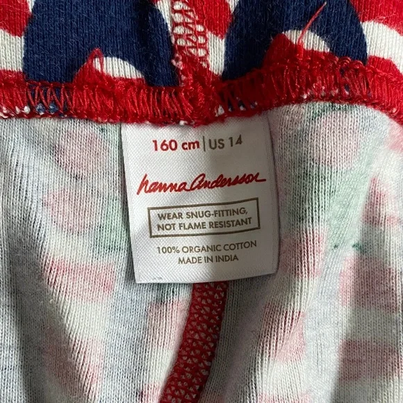 Hanna Andersson Red and Blue Candy Cane Pajama Set, size 14. Excellent condition - Picture 7 of 11